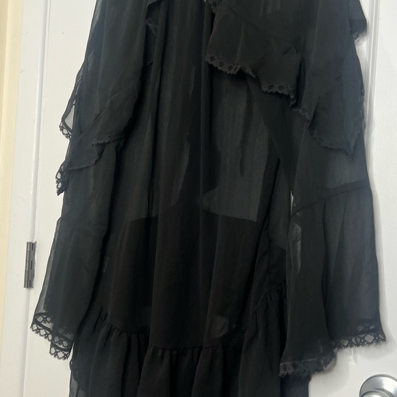 H&M Flounced Chiffon Black Dress - Picture 11 of 11